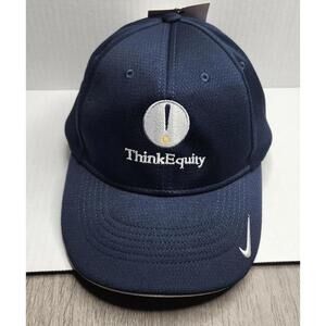 Nike ThinkEquity Hat Cap Strap Back Navy Blue Embroidered Dri-FIT Golf Mens S/M